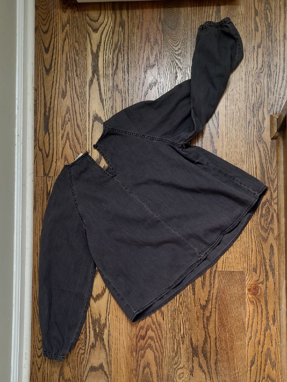 Madewell Denim Shirred Swing Top in Lunar Wash Size XS - Picture 6 of 7